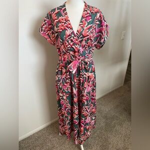 Donna Morgan Pink and Green Floral Maxi Dress